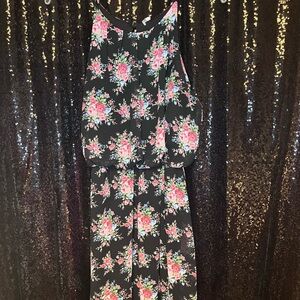 DNA Couture Black Floral Jumpsuit